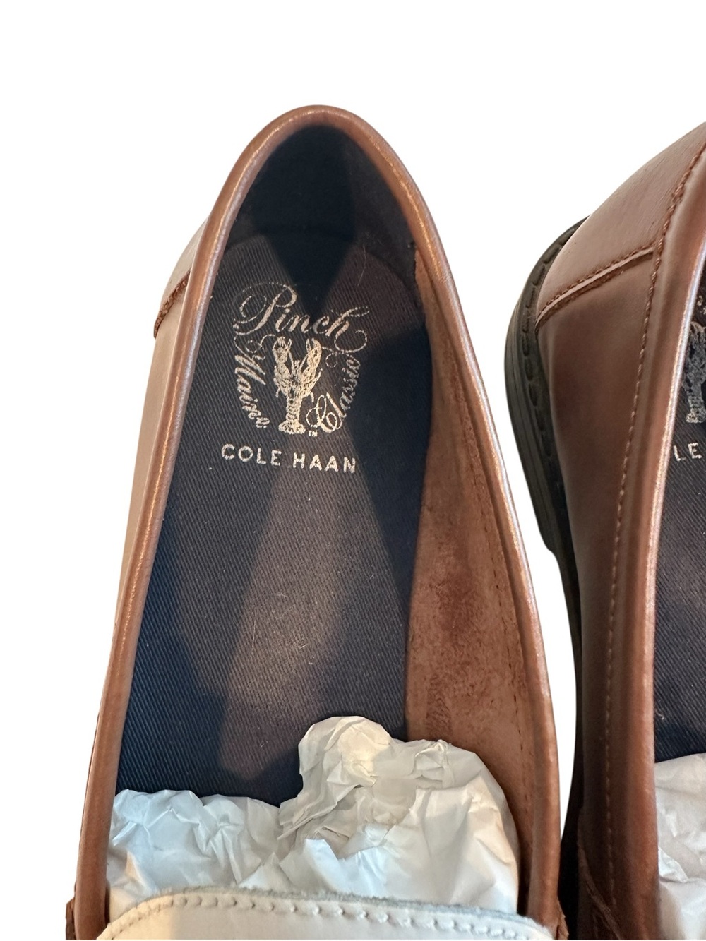 Cole Haan Women’s Two-Tone Brown and Cream Leather Loafers - Picture 7 of 9